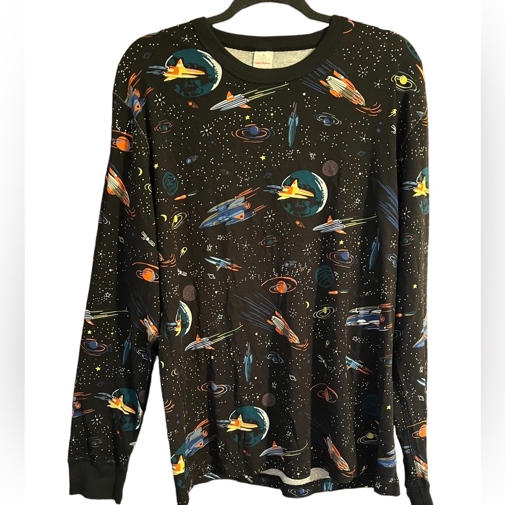 Hanna Andersson adult XL space theme pajama top EUC, top only